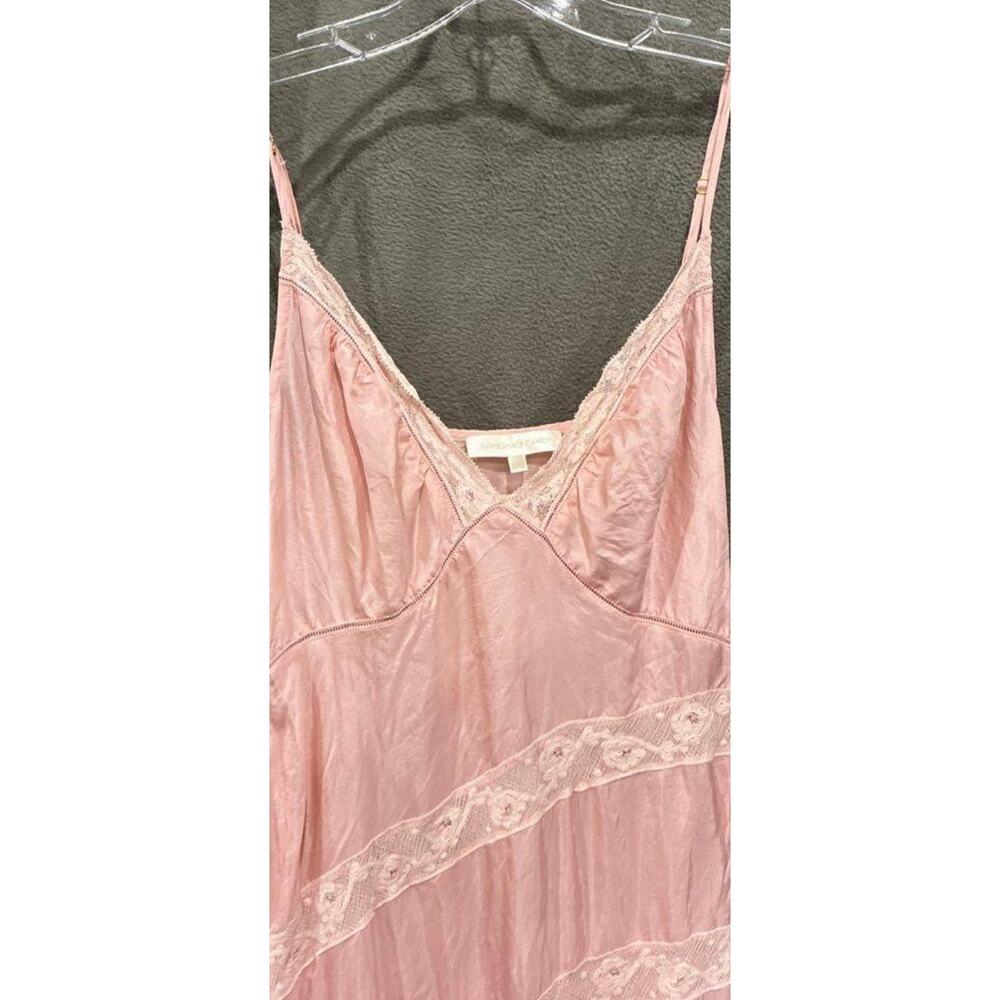 LoveShackFancy Women's Sylvie Slip Dress Pink Silk Lace Ruffle
Maxi - Picture 6 of 6